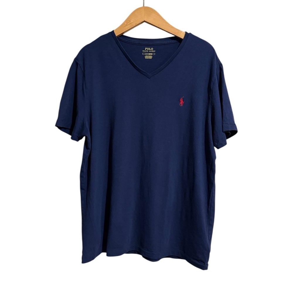 Polo by Ralph Lauren Men's size large Dark Blue V-Neck Tee
